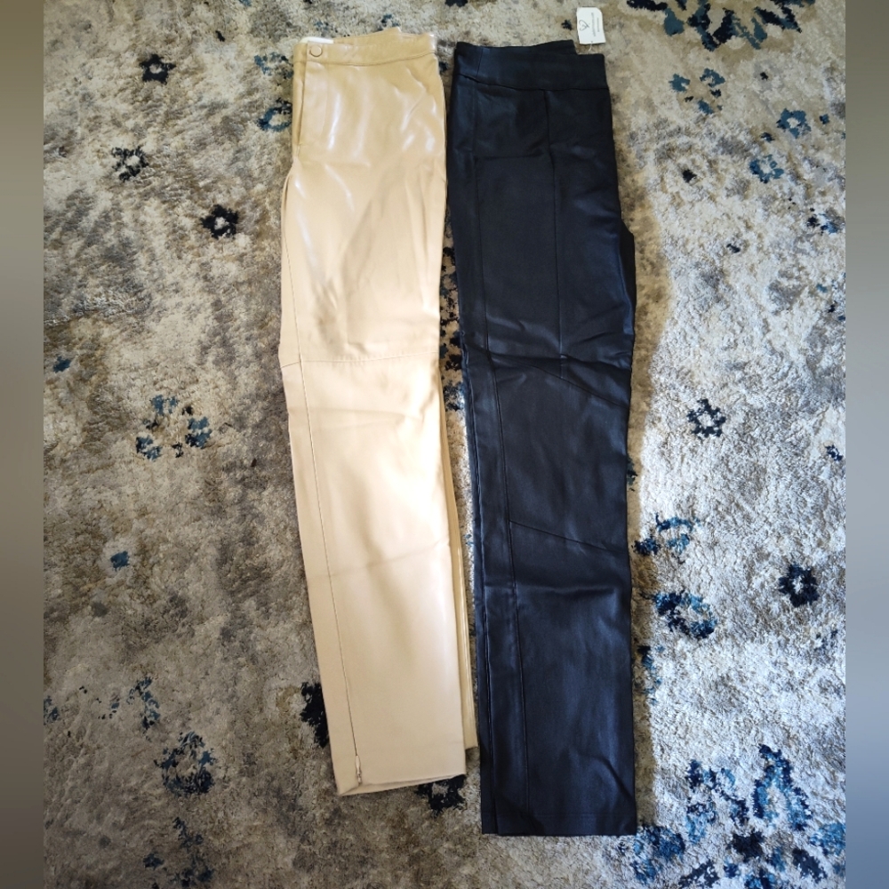 Women's leather jeans duo
